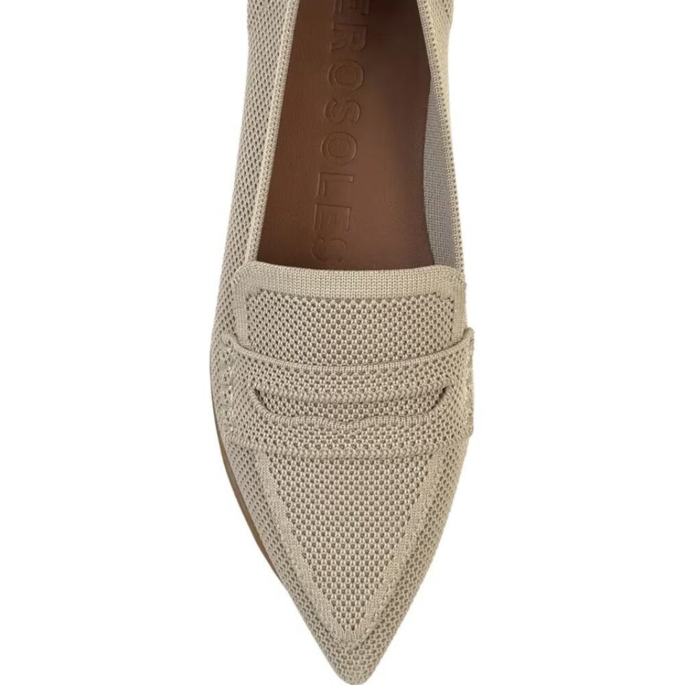 New Aerosoles Davien Knit Loafer Flat Beige Natural Pointed Toe Size 8 $99 - Picture 5 of 5